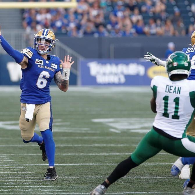 With Collaros out, Blue Bombers QB Brown gets the start against Stampeders in Calgary